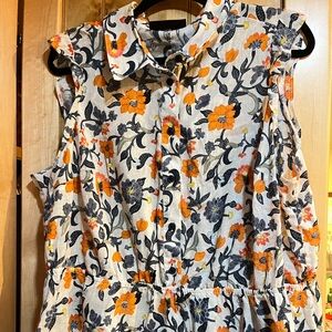 Lane Bryant Linen Blend Floral Top